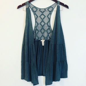 Sleeveless, crocheted vest